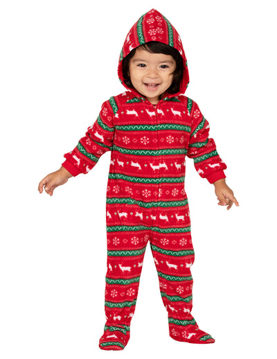 Nordic Christmas Infant Hoodie Fleece Onesie