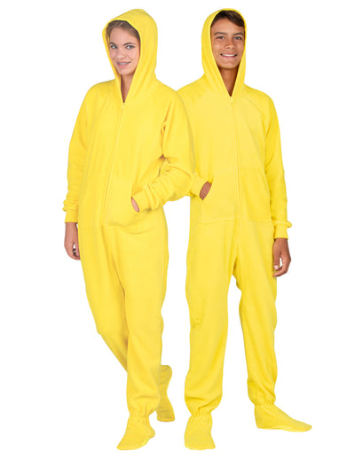 Lemon Yellow Kids Hoodie Fleece Onesie