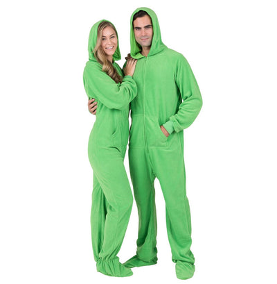 Family Matching Emerald Green Hoodie Fleece Onesie