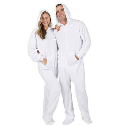 Family Matching Arctic White Hoodie Fleece Onesie