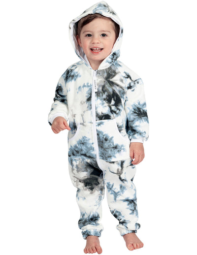 Tie Dye Black Infant Footless Hoodie Onesie