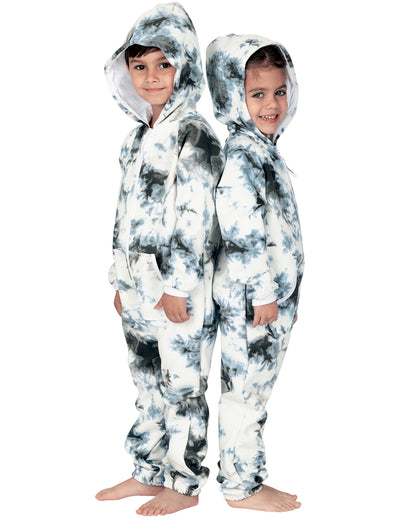 Tie Dye Black Toddler Footless Hoodie Onesie