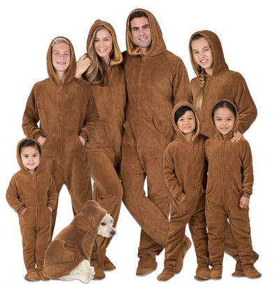 Family Matching Teddy Bear Hoodie Chenille Onesie