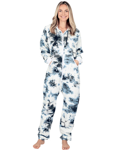 Tie Dye Black Adult Footless Hoodie Onesie