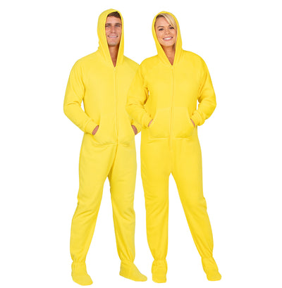 Family Matching Lemon Yellow Hoodie Fleece Onesie