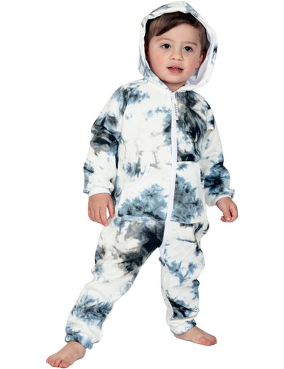 Tie Dye Black Infant Footless Hoodie Onesie