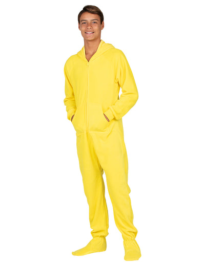 Lemon Yellow Kids Hoodie Fleece Onesie