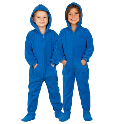 Family Matching Brilliant Blue Hoodie Fleece Onesie