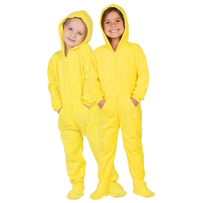 Family Matching Lemon Yellow Hoodie Fleece Onesie