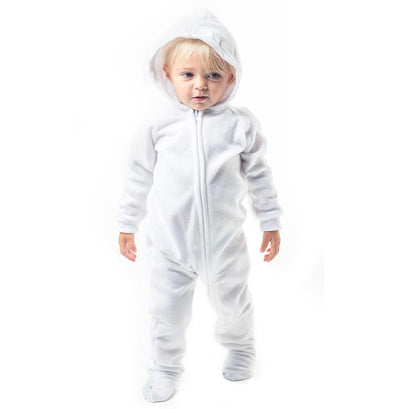 Family Matching Arctic White Hoodie Fleece Onesie