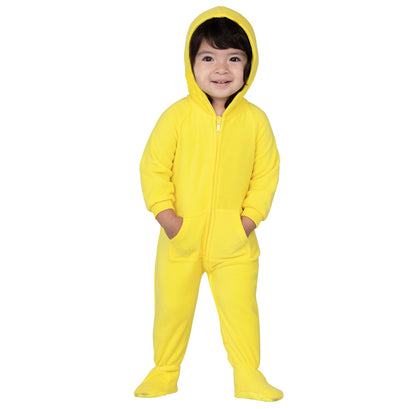 Family Matching Lemon Yellow Hoodie Fleece Onesie