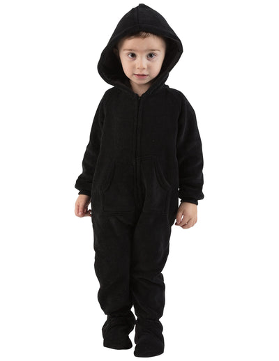 Jet Black Infant Hoodie Chenille Onesie