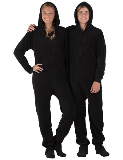 Jet Black Kids Hoodie Chenille Onesie