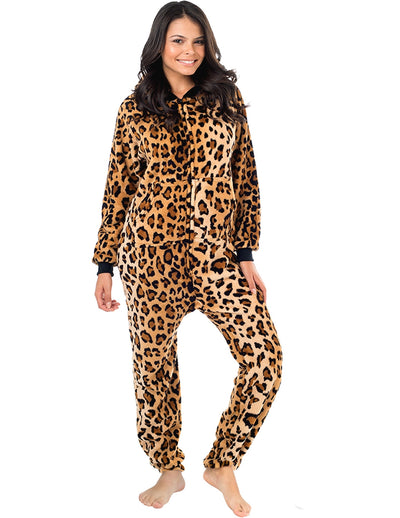 Cheetah Spots Adult Hoodie Footless Chenille