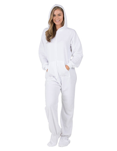 Arctic White Adult Hoodie Fleece Onesie