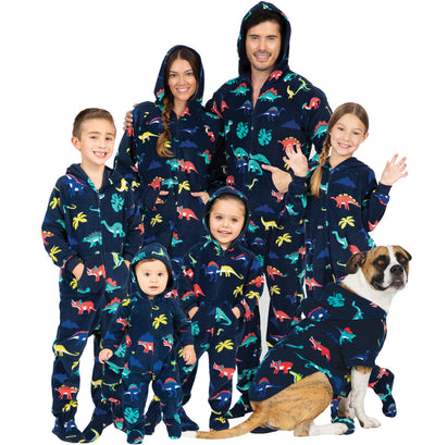 Family Matching Dinosaur Kingdom Hoodie Fleece Onesie