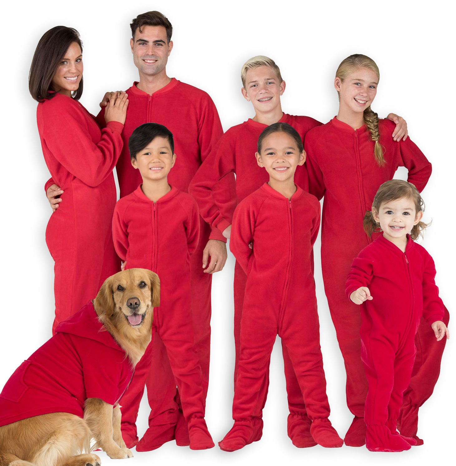 Family Matching Bright Red Fleece Onesie