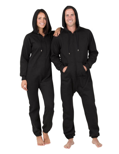 Pitch Black Adult Footless Hoodie Onesie