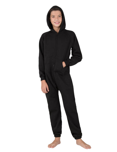 Pitch Black Kids Footless Hoodie Onesie