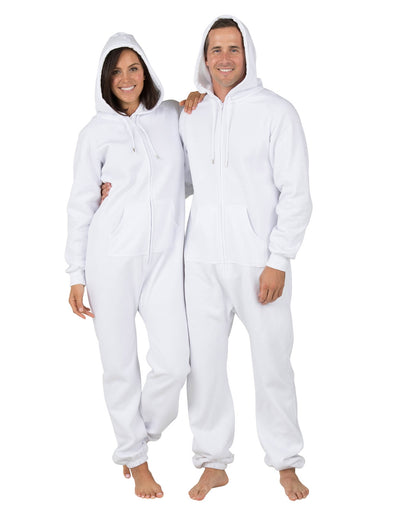 White Frosting Adult Footless Hoodie Onesie