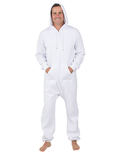 White Frosting Adult Footless Hoodie Onesie