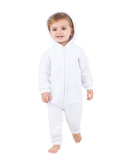 White Frosting Infant Footless Hoodie Onesie