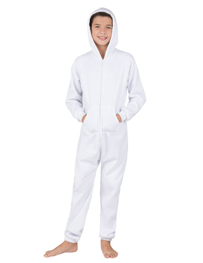 White Frosting Kids Footless Hoodie Onesie