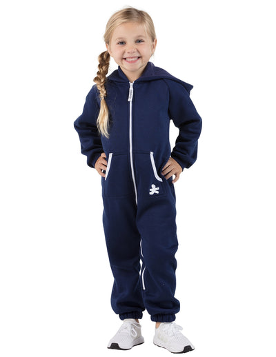 Navy Blue Toddler Footless Hoodie Onesie