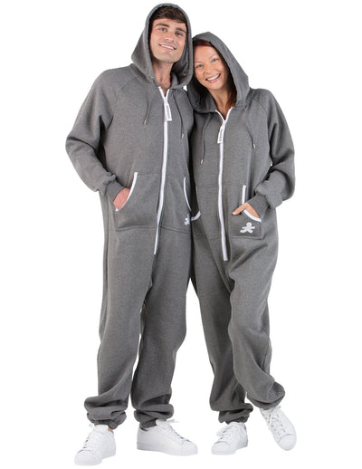 Charcoal Gray Adult Footless Hoodie Onesie