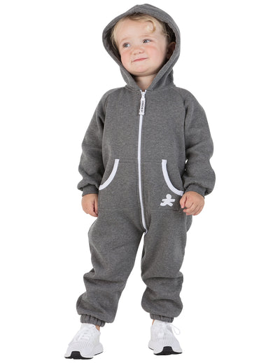 Charcoal Gray Infant Footless Hoodie Onesie