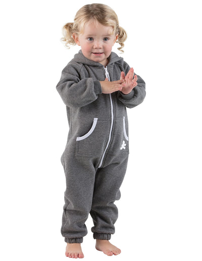 Charcoal Gray Infant Footless Hoodie Onesie