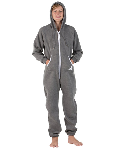 Charcoal Gray Kids Footless Hoodie Onesie