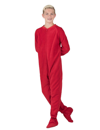 Bright Red Kids Fleece Onesie