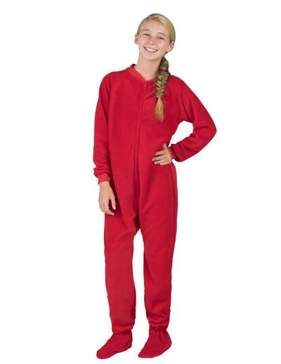 Bright Red Kids Fleece Onesie