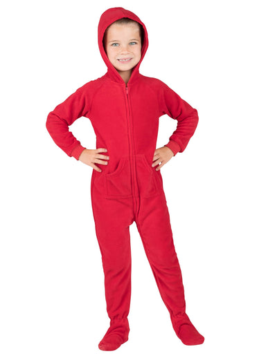 Bright Red Toddler Hoodie Fleece Onesie