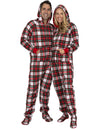 Festive Plaid Adult Hoodie Fleece Onesie