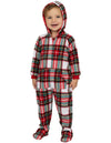 Festive Plaid Infant Hoodie Fleece Onesie