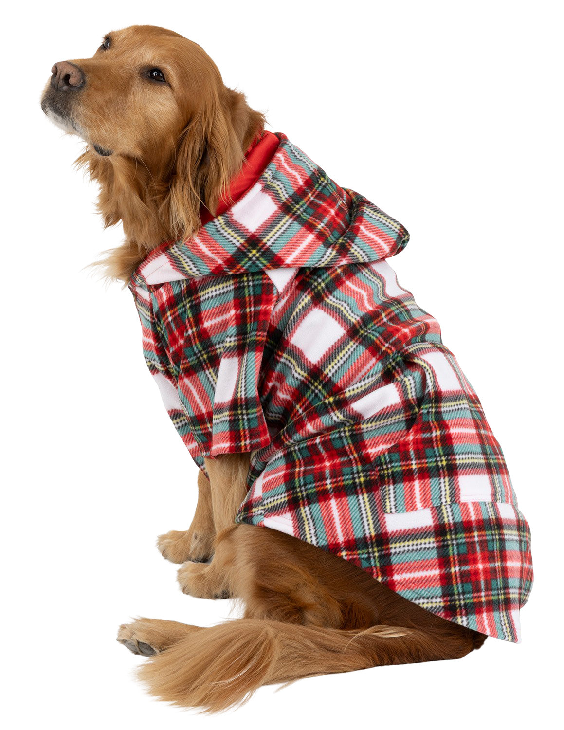 Festive Plaid Pet Pjs Fleece Hoodie