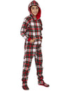 Festive Plaid Kids Hoodie Fleece Onesie