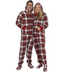 Family Matching Festive Plaid Hoodie Fleece Onesie