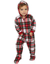 Festive Plaid Infant Hoodie Fleece Onesie