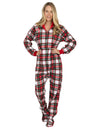 Festive Plaid Adult Hoodie Fleece Onesie