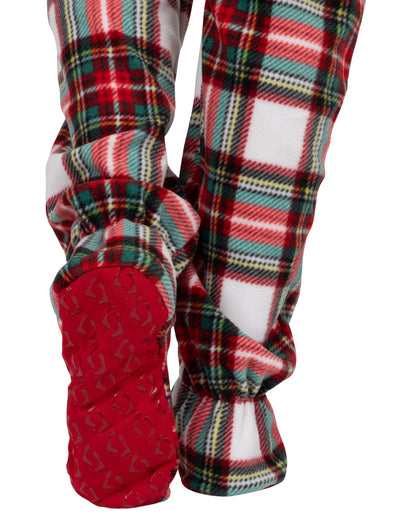 Festive Plaid Toddler Hoodie Fleece Onesie