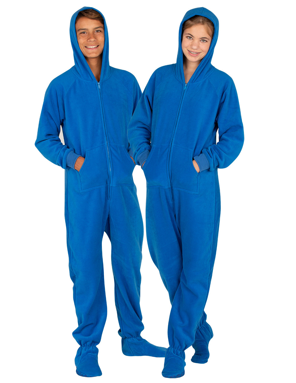 Brilliant Blue Kids Hoodie Fleece Onesie