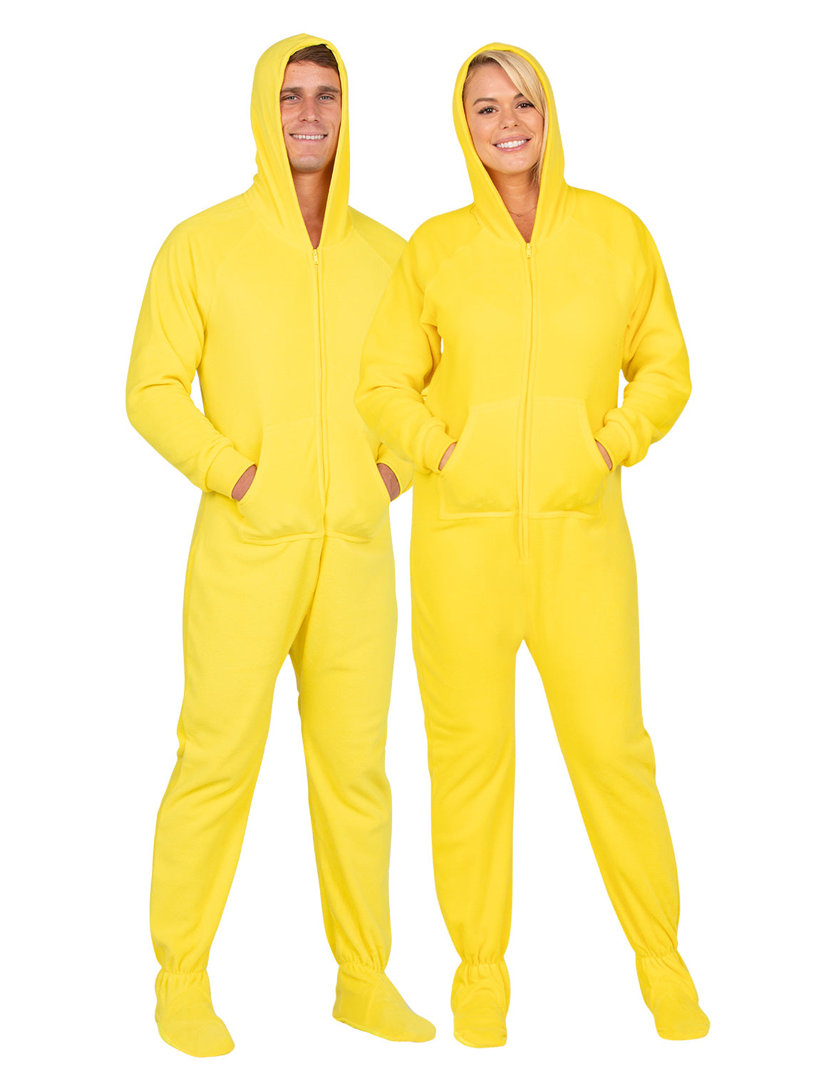 Lemon Yellow Adult Hoodie Fleece Onesie