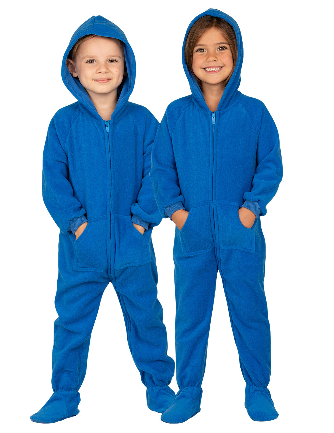 Brilliant Blue Toddler Hoodie Fleece Onesie - Main Image