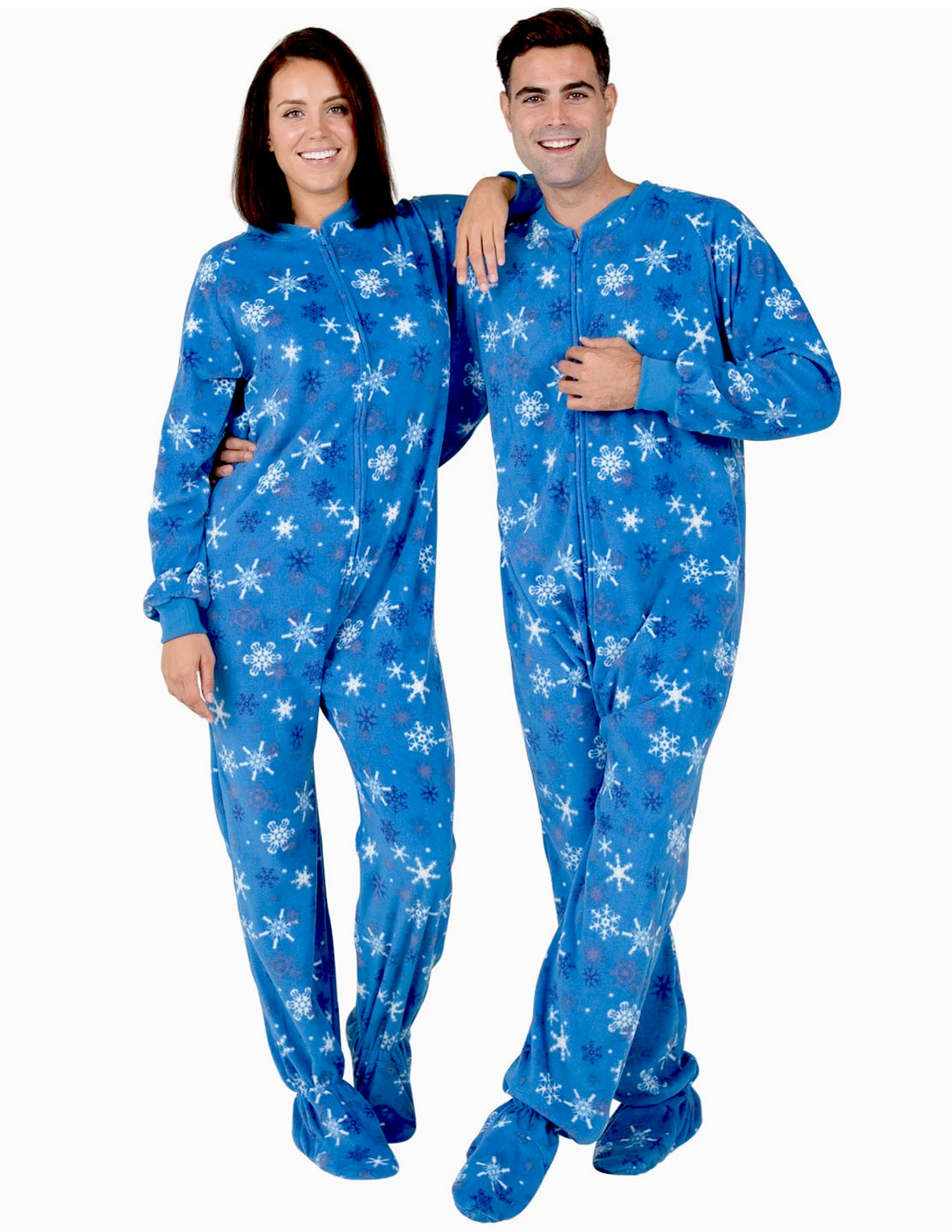 Navy Blue Hooded Plush Adult Mens Footed Pajamas Sleeper w Drop Seat   Walmart Canada