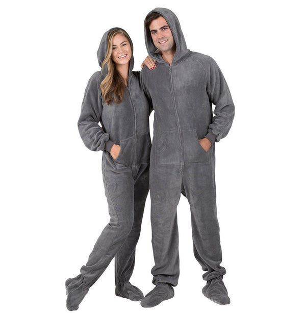 Howling Moon - Family Matching Hoodie Footed Pajamas | Onesies for Boys ...
