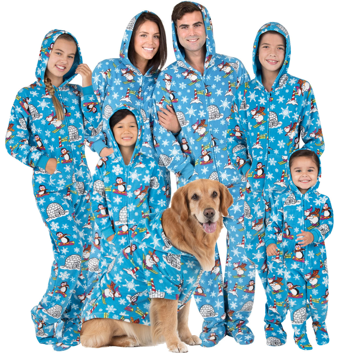 Family Matching Winter Wonderland Hoodie Fleece Onesie