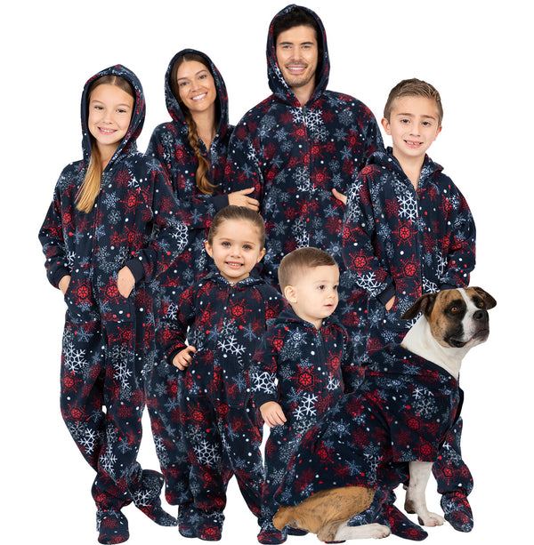 Winter Whiteout - Family Matching Hoodie Footed Pajamas | Onesies for ...